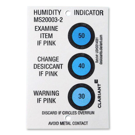 Clariant® Humidity Indicator Card, 3 Spot Reversible | 10 pcs