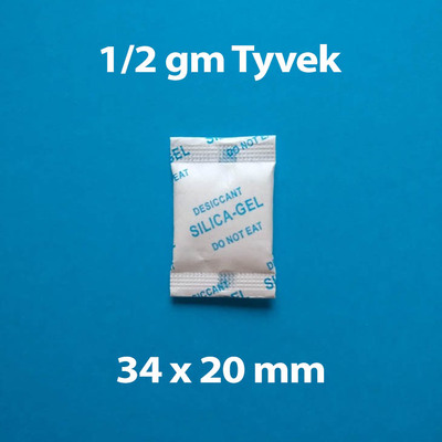 Silica Gel 1/2 gram Packets - Tyvek 
